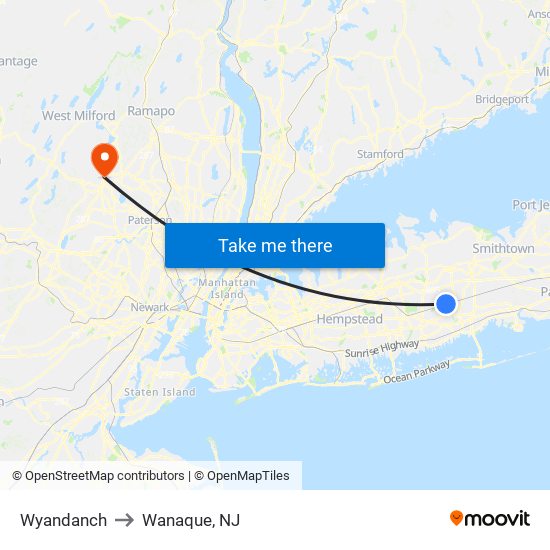 Wyandanch to Wanaque, NJ with public transportation