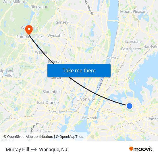 Murray Hill to Wanaque, NJ map