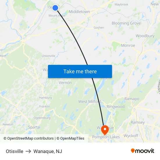 Otisville to Wanaque, NJ map