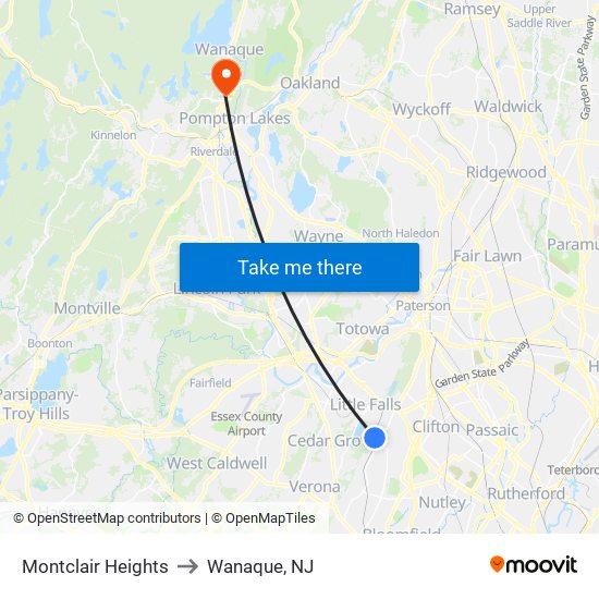 Montclair Heights to Wanaque, NJ map