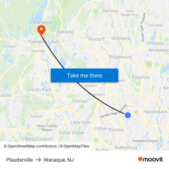 Plauderville to Wanaque, NJ map