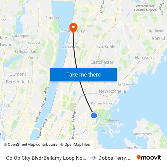 Co-Op City Blvd/Bellamy Loop North to Dobbs Ferry, NY map