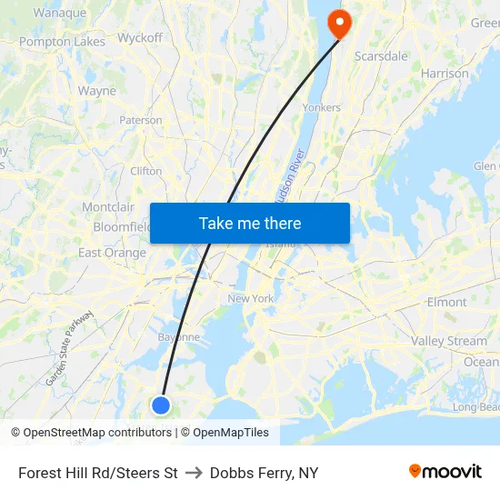 Forest Hill Rd/Steers  St to Dobbs Ferry, NY map