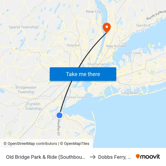 Old Bridge Park & Ride (Southbound) to Dobbs Ferry, NY map