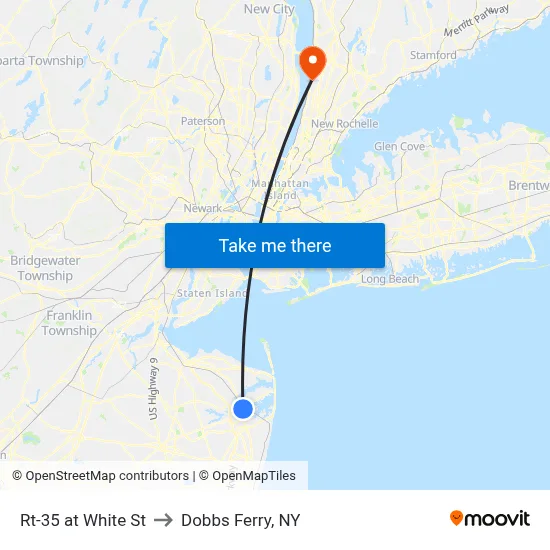 Rt-35 at White St to Dobbs Ferry, NY map