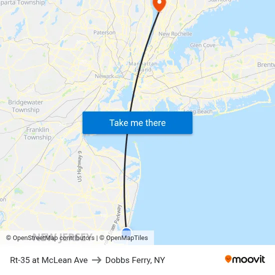Rt-35 at McLean Ave to Dobbs Ferry, NY map