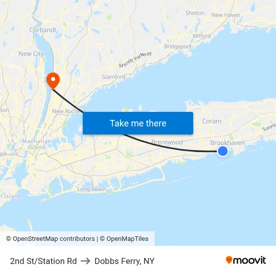 2nd St/Station Rd to Dobbs Ferry, NY map