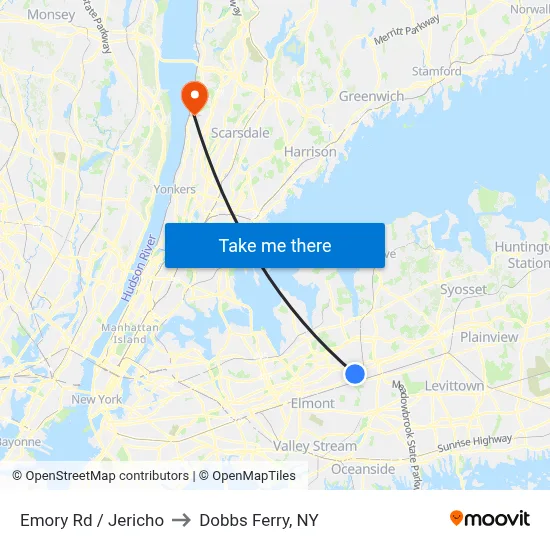 Emory Rd / Jericho to Dobbs Ferry, NY map