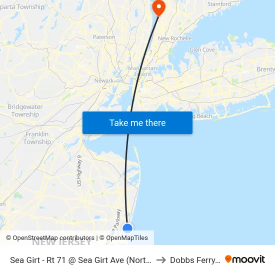 Sea Girt - Rt 71 @ Sea Girt Ave (Northbound) to Dobbs Ferry, NY map