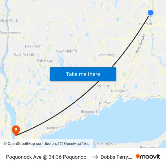Poquonock Ave @ 34-36 Poquonock Ave to Dobbs Ferry, NY map
