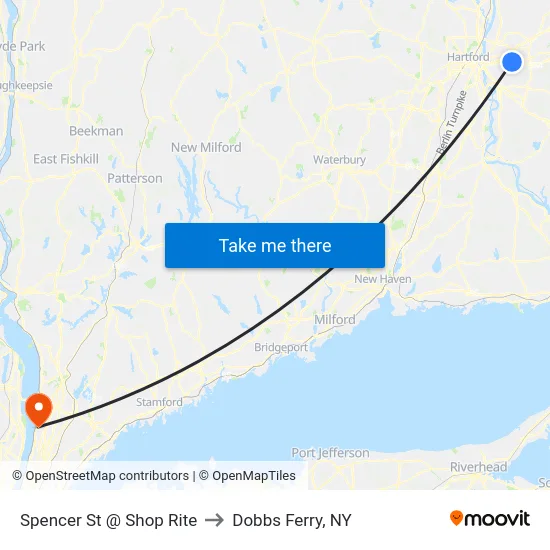 Spencer St @ Shop Rite to Dobbs Ferry, NY map