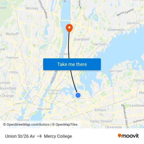 Union St/26 Av to Mercy College map