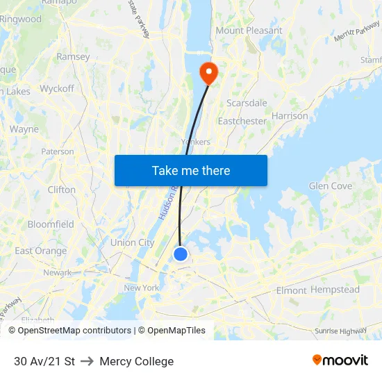 30 Av/21 St to Mercy College map