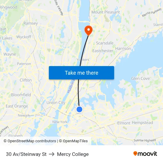 30 Av/Steinway St to Mercy College map
