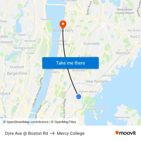 Dyre Ave @ Boston Rd to Mercy College map