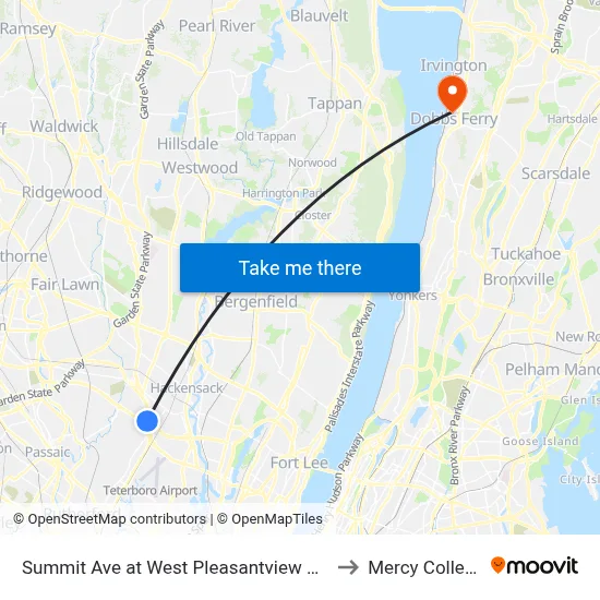 Summit Ave at West Pleasantview Ave to Mercy College map