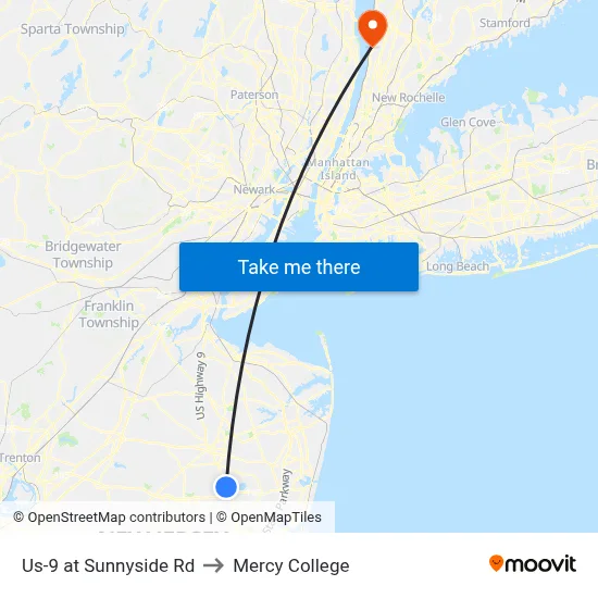 Us-9 at Sunnyside Rd to Mercy College map