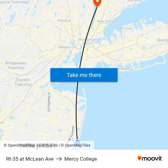 Rt-35 at McLean Ave to Mercy College map