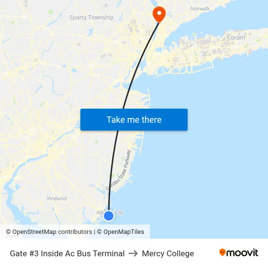 Gate #3 Inside  Ac Bus Terminal to Mercy College map