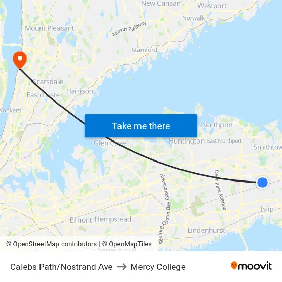 Calebs Path/Nostrand Ave to Mercy College map