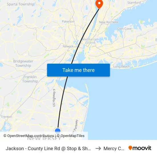 Jackson - County Line Rd @ Stop & Shop (Southbound) to Mercy College map