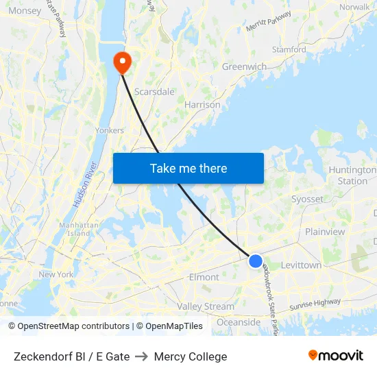 Zeckendorf Bl / E Gate to Mercy College map