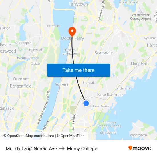 Mundy La @ Nereid Ave to Mercy College map