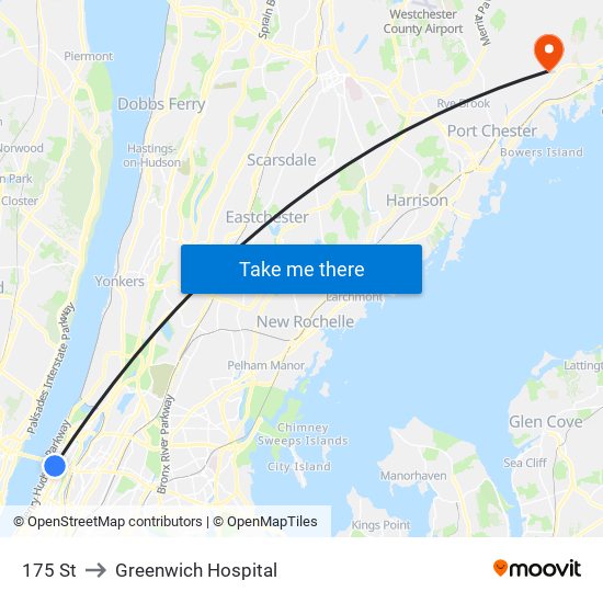 175 St to Greenwich Hospital map