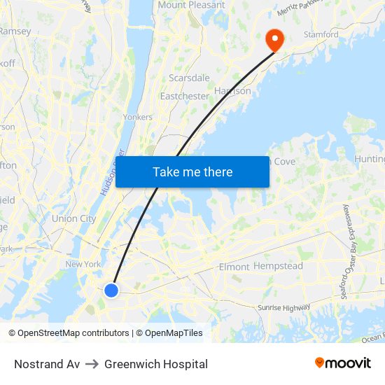 Nostrand Av to Greenwich Hospital map