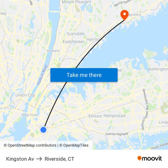 Kingston Av to Riverside, CT map