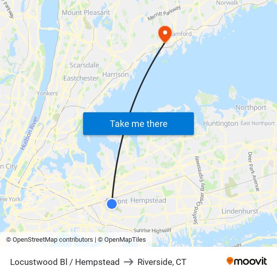 Locustwood Bl / Hempstead to Riverside, CT map