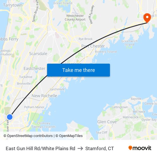 East Gun Hill Rd/White Plains Rd to Stamford, CT map