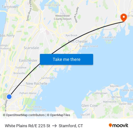 White Plains Rd/E 225 St to Stamford, CT map