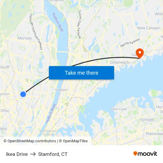 Ikea Drive to Stamford, CT map