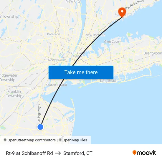 Rt-9 at Schibanoff Rd to Stamford, CT map