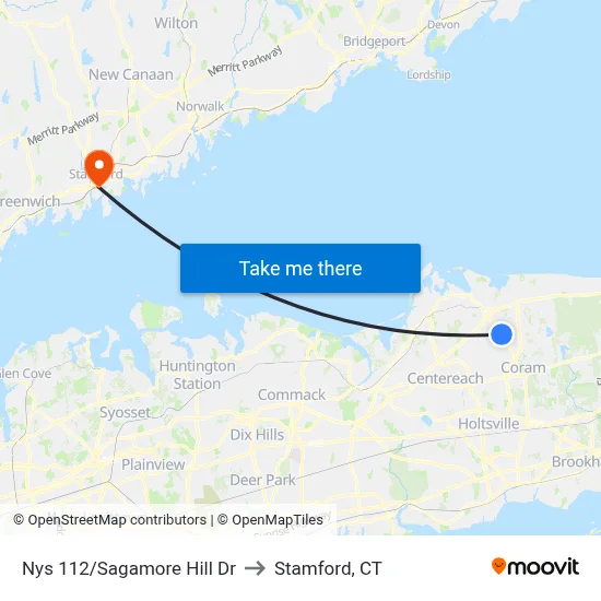 Nys 112/Sagamore Hill Dr to Stamford, CT map