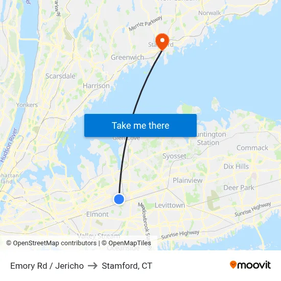 Emory Rd / Jericho to Stamford, CT map