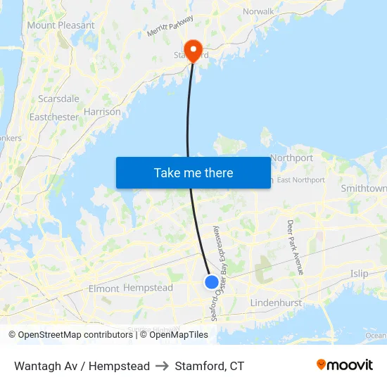 Wantagh Av / Hempstead to Stamford, CT map