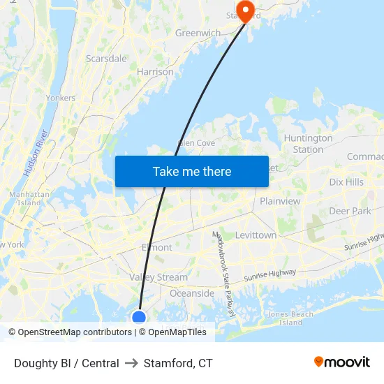 Doughty Bl / Central to Stamford, CT map