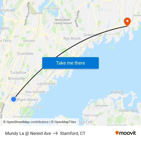 Mundy La @ Nereid Ave to Stamford, CT map
