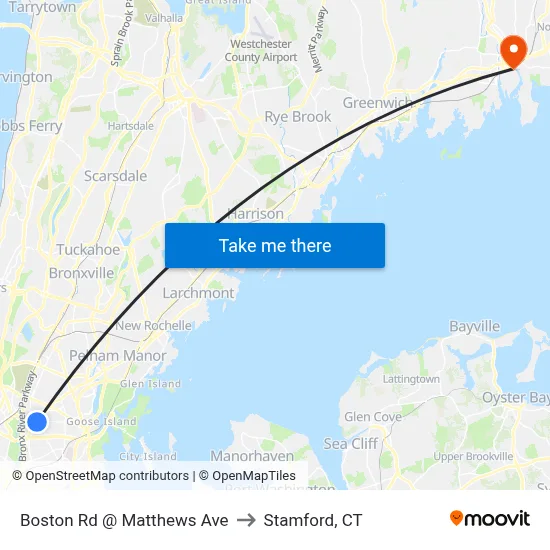 Boston Rd @ Matthews Ave to Stamford, CT map