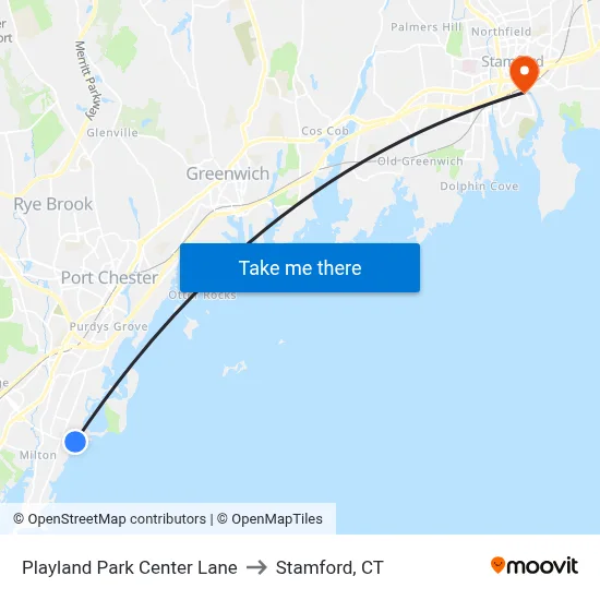 Playland Park Center Lane to Stamford, CT map