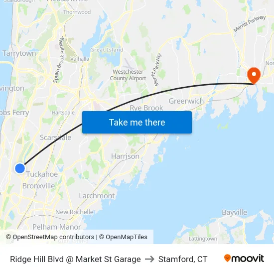 Ridge Hill Blvd @ Market St Garage to Stamford, CT map