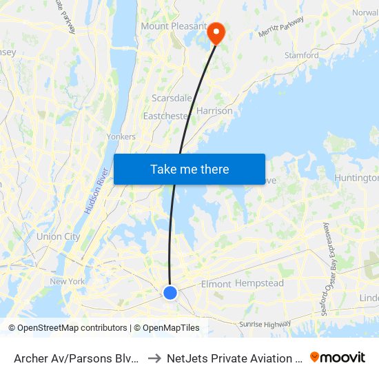 Archer Av/Parsons Blvd Bay D to NetJets Private Aviation Lounge map