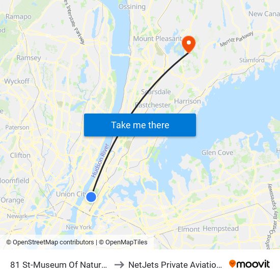81 St-Museum Of Natural History to NetJets Private Aviation Lounge map