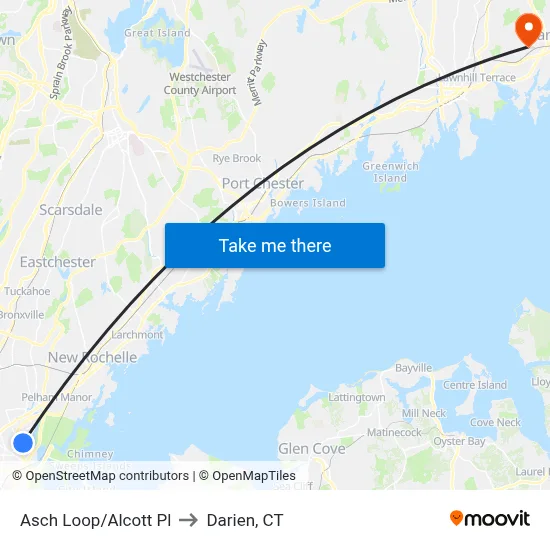 Asch Loop/Alcott Pl to Darien, CT map