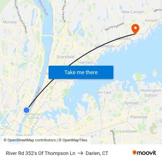 River Rd 352's Of Thompson Ln to Darien, CT map