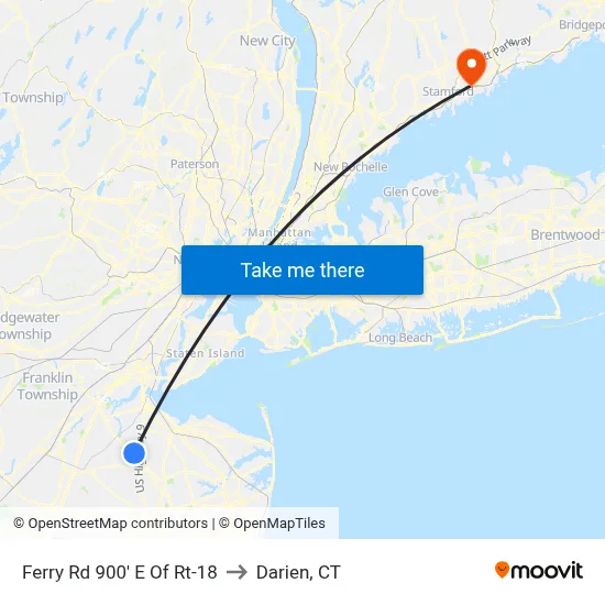 Ferry Rd 900' E Of Rt-18 to Darien, CT map