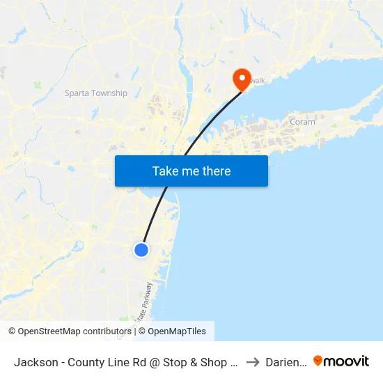 Jackson - County Line Rd @ Stop & Shop (Southbound) to Darien, CT map
