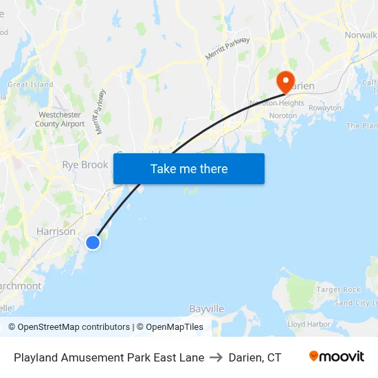 Playland Amusement Park East Lane to Darien, CT map